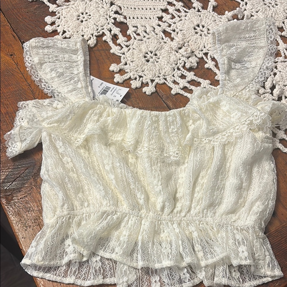 Lush Cream Smocked Ruffled Blouse - Picture 6 of 6